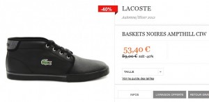 SOLDES Baskets Lacoste Ampthill CIW à seulement 53,40 euros (port inclus)