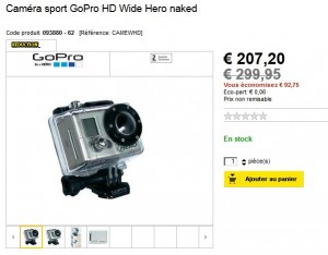 Soldes Caméra sport GoPro HD Wide Hero naked à seulement 214,15 euros (port inclus)