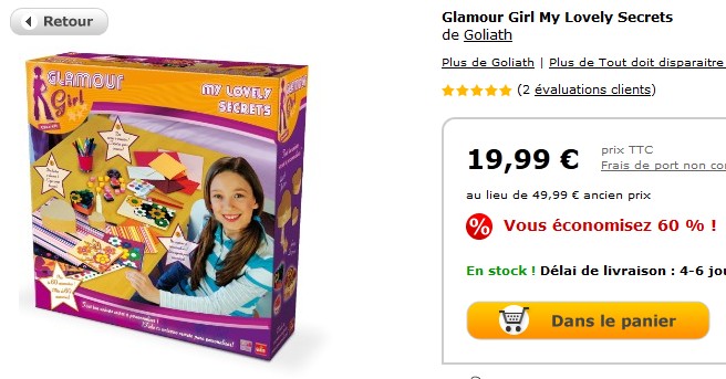 Soldes ! Kit Glamour Girl My Lovely Secrets de Goliath a seulement 19,99 euros au lieu de 49,99 euros.