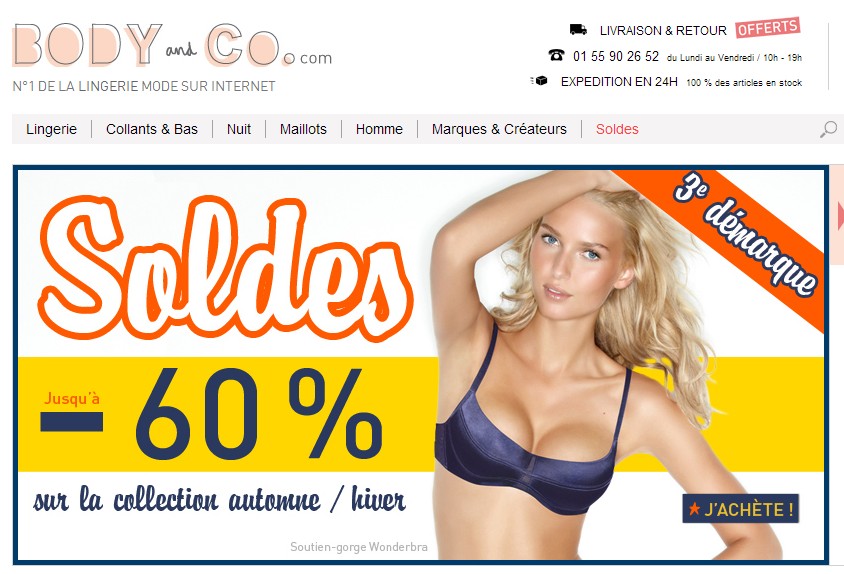 Troisième démarque lingerie chez Body&Co ! Jusqu’à moins 60% sur des grandes marques (livraison gratuite)