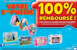 Un Puzzle Dujardin acheté = le 2ème 100% remboursé (ODR)