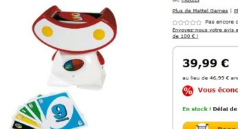 10,55 euros le Uno Robot de Mattel (entre 25 et 49 euros ailleurs) Deuxième démarque