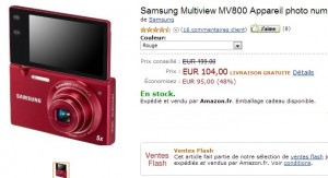 Vente Flash ! Appareil photo Samsung Multiview MV800 16Mpix/écran tactile à seulement 104 euros (entre 140 et 200 ailleurs) 