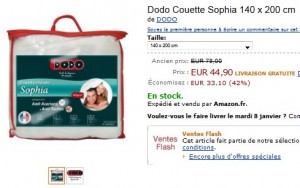 Vente Flash Couette Dodo anti-acariens et anti-tâches à moins de 45 euros (port inclus) au lieu de 78 euros