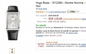 Vente Flash ! Montre Hugo Boss à seulement 119,60 euros au lieu de 299 euros.