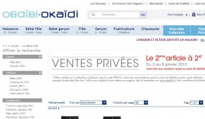 Vente Privée Okaïdi et Obaïbi ! Le deuxième article à 2 euros 