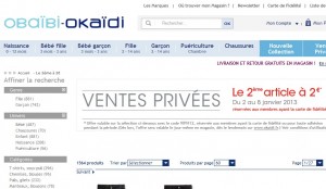 Vente Privée Okaïdi et Obaïbi ! Le deuxième article à 2 euros 