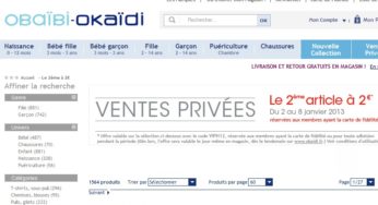 Vente Privée Okaïdi et Obaïbi ! Le deuxième article à 2 euros