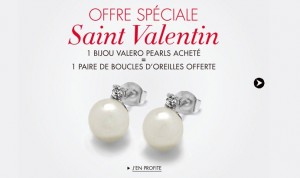 1 bijou en perle de culture Valero Pearls acheté = 1 paire de boucles d'oreilles offerte  (vingtaine d'euros la parure..)