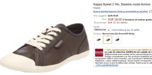 16,20 euros les Baskets femme Kappa (port inclus) 