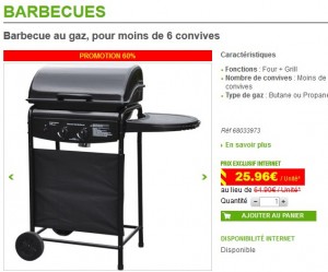 25,96 euros le Barbecue à gaz Tasman au lieu de 65 euros – Soldes Leroy Merlin