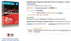 29,99 euros ! Bitdefender Total Security 2013 (licence 2 ans, 3 postes) au lieu de 59,99 euros