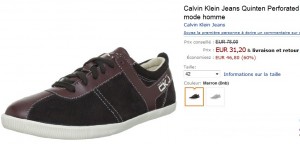 31,20 euros les baskets Calvin Klein au lieu de 78 euros 