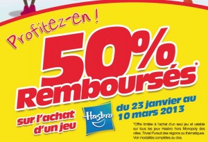 50% Remboursee HAsbro jeu