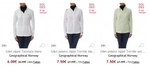 9,95 euros le gilet polaire femme Geographical Norway (port inclus)