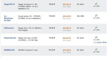 Vente flash 59,90 euros les 2 adaptateurs CPL 500 Mbit/s Netgear (au lieu de 100 euros)