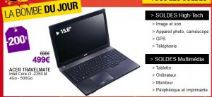 Bon plan ! 499 euros  le PC portable ACER TravelMate ! Vendu 700 euros ailleurs !