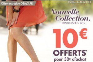 Code promo Gemo 10 euros pour 30 euros d’achat 