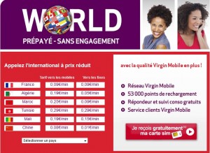 Carte Sim Virgin Mobile gratuite + Offre appels internationaux 