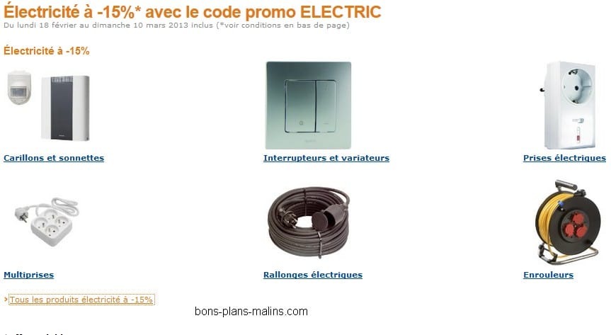 CODE PROMO AMAZON ! Moins 15% sur matériels Électrique (Multiprises, Interrupteurs, Prises, Rallonges…)