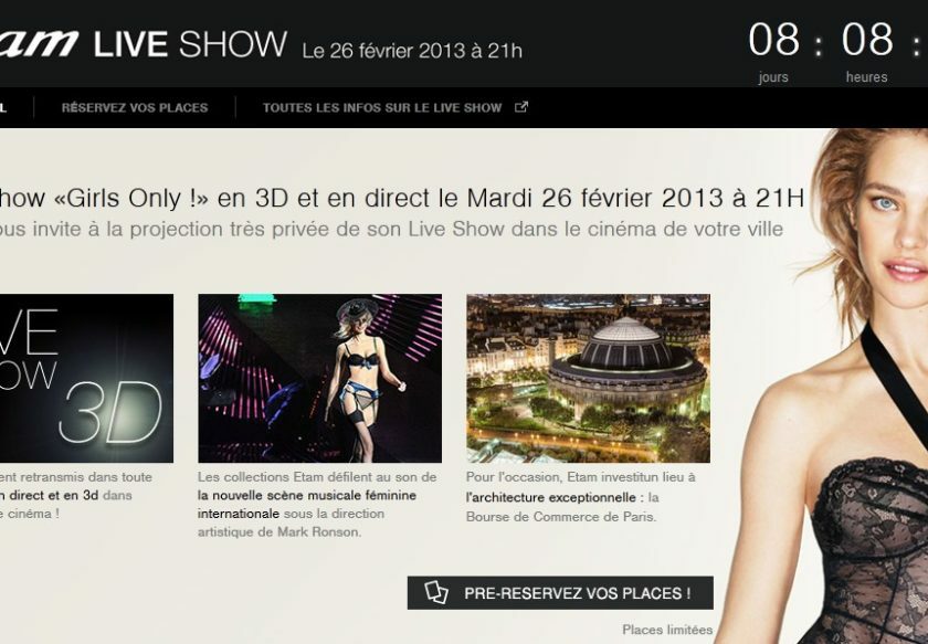 Gratuit : Etam Live Show «Girls Only !» en 3D au cinéma le 26 février (places limitées)