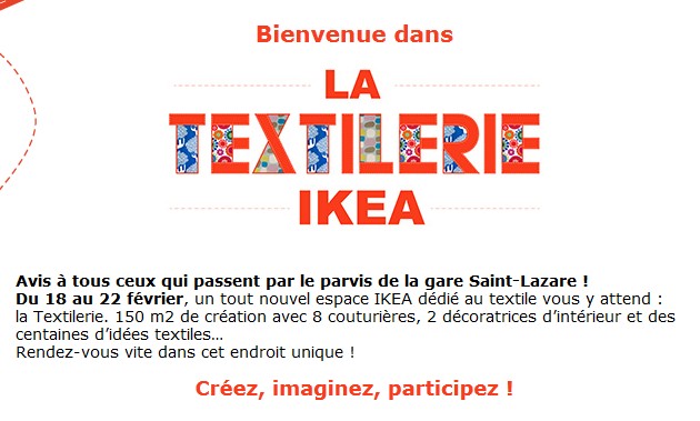 IKEA confection textile gratuite à Paris