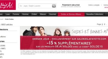 Moins 15% supplémentaires sur les soldes Galeries Lafayette – Dernier jour des Soldes