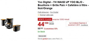 Moitié prix ! Grille-Pain + Cafetière + Bouilloire Yoo Digital à 45 euros seulement