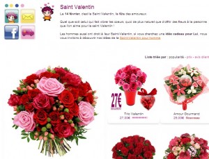 Code fleurs St Valentin