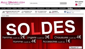 Soldes Misscoquines.com – Vêtements à partir de 2 euros, lingerie à partir 3 euros, chaussures à partir 4 euros…