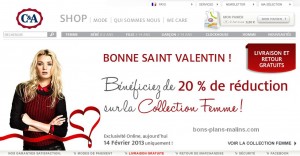 St Valentin ! -20% sur la collection femme chez C&A - Aujourd'hui seulement