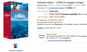 Vente flash coffret Ushuaïa (rouge) à moitié prix 14,99 euros