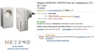 VENTE FLASH ! Lot de 2 Adaptateurs CPL Ethernet Powerline 200 Mbit/s Nano Netgear à seulement 36,90 euros (port inclus) au lieu 49,90 euros