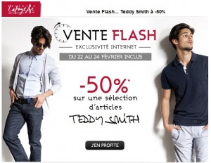 Vente Flash moins 50% sur vêtements Teddy Smith jusqu’à dimanche