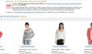 1 Pull ou Gilet Cache-Cache acheté = le second à moitié prix (code promo)