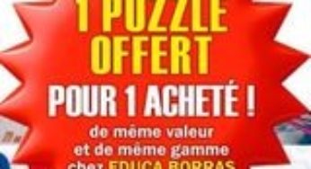 1 Puzzle Educa acheté = 1 Puzzle gratuit (immédiatement) chez JouéClub