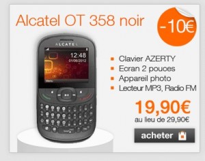 vente flash Alcatel OT 358 (port inclus) sans engagement