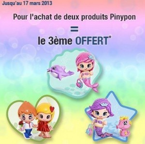 2 poupées Pinypon achetées = La 3ème gratuite 