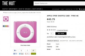 43, 75 euros l’iPod Shuffle 2Go Rose Apple (4eme Generation) - livraison gratuite