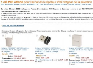 Répéteur Wifi- Netgear + clé Wi-Fi gratuite