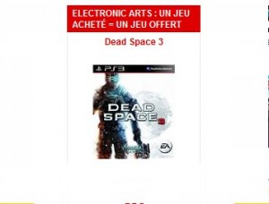 1 jeu Electronic Arts acheté = 1 jeu offert 