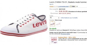 Basket homme Levis 20 euros seulement (port inclus)