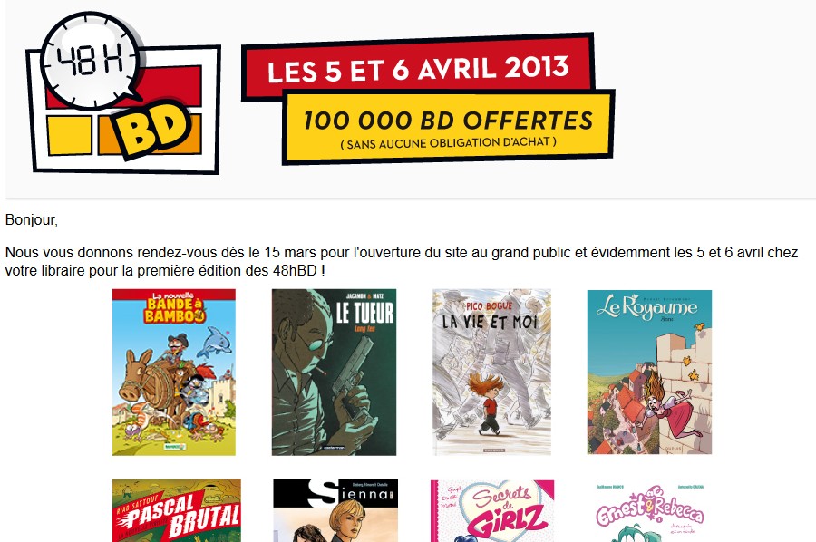 BD gratuite le 5 et 6 avril (sans obligation d’achat)