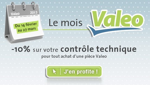 BON PLAN ! 10% de votre contrôle technique remboursé et Jusqu’à -66% sur les Produits VALEO