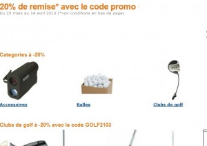 bon plan golf code promo golf