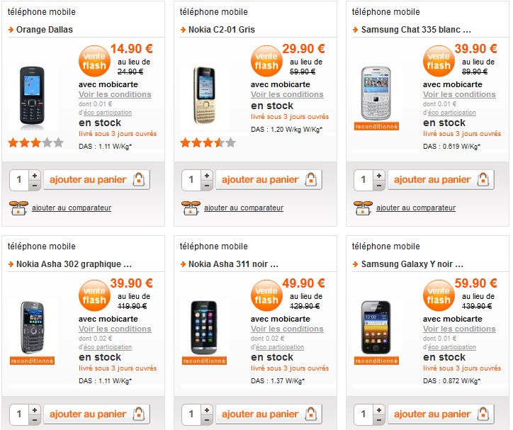 Bonnes affaires Téléphones portables reconditionnés chez Orange (garantie 1 an)