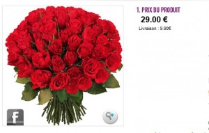 29 EUROS LES 50 ROSES ROUGES