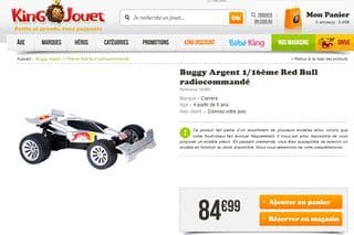23,95 euros Buggy Red Bull radiocommandé Carrera RC –vendu plus de 80 euros chez KingJouet