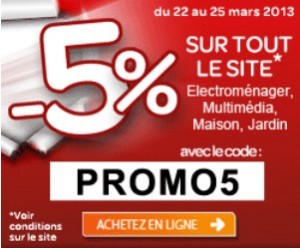 Code promo 5% sur Carrefour.fr 