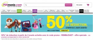 Code promo PIXMANIA : moins 50% de réduction immédiate sur les jouets 